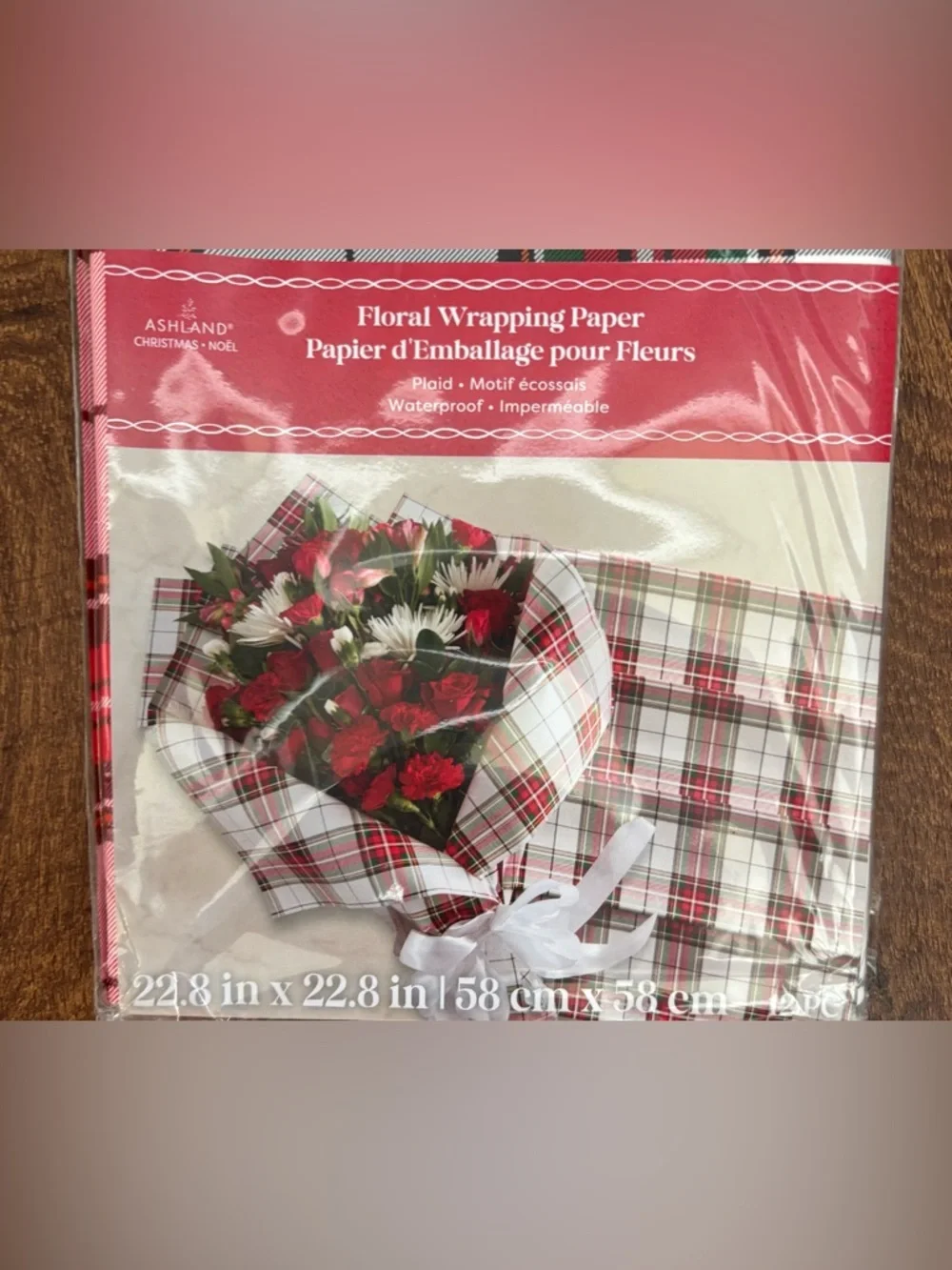 floral wrapping paper-3 sets NWT NEW plaid Christmas 36 sheets